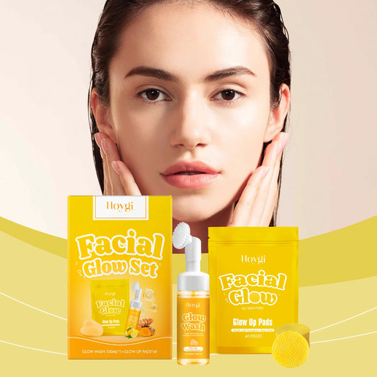 Hoygi Turmeric Facial Cleansing Set Peeling Face Mask Oil