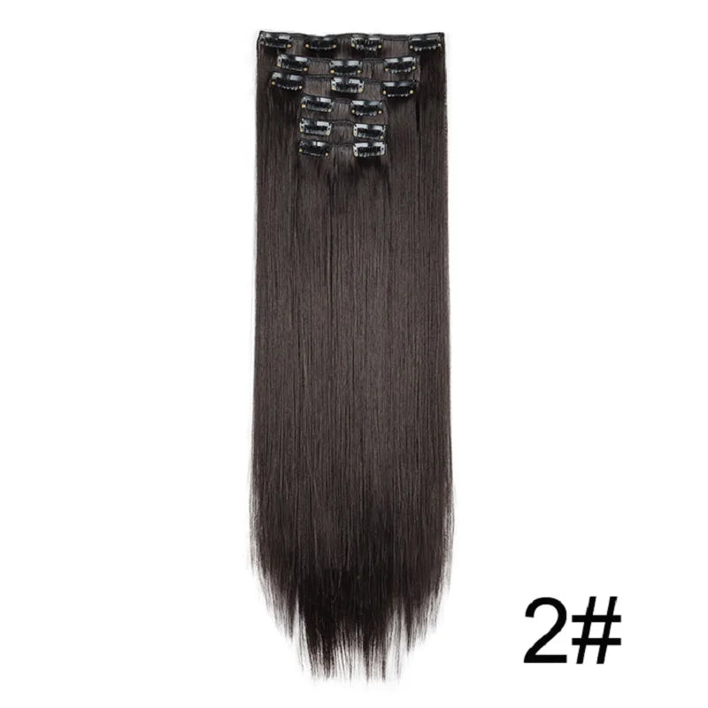 WIGSIN 6Pieces/Set Synthetic 24Inch Long Straight Hair Extension