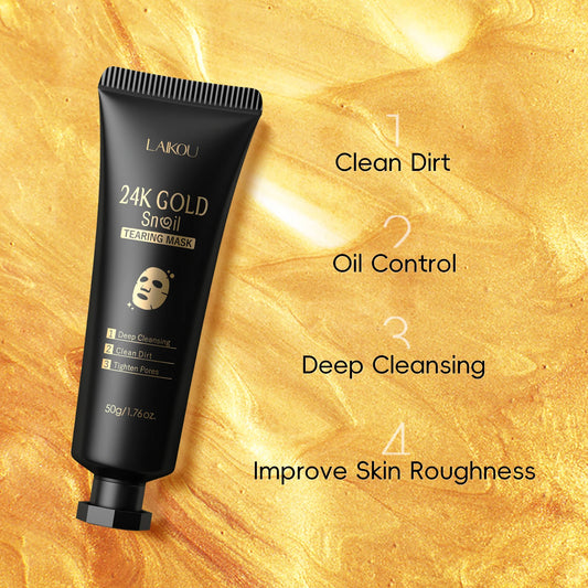 LAIKOU 24K Gold Snail Peel-Off Mask 3PCS Deep Cleansing