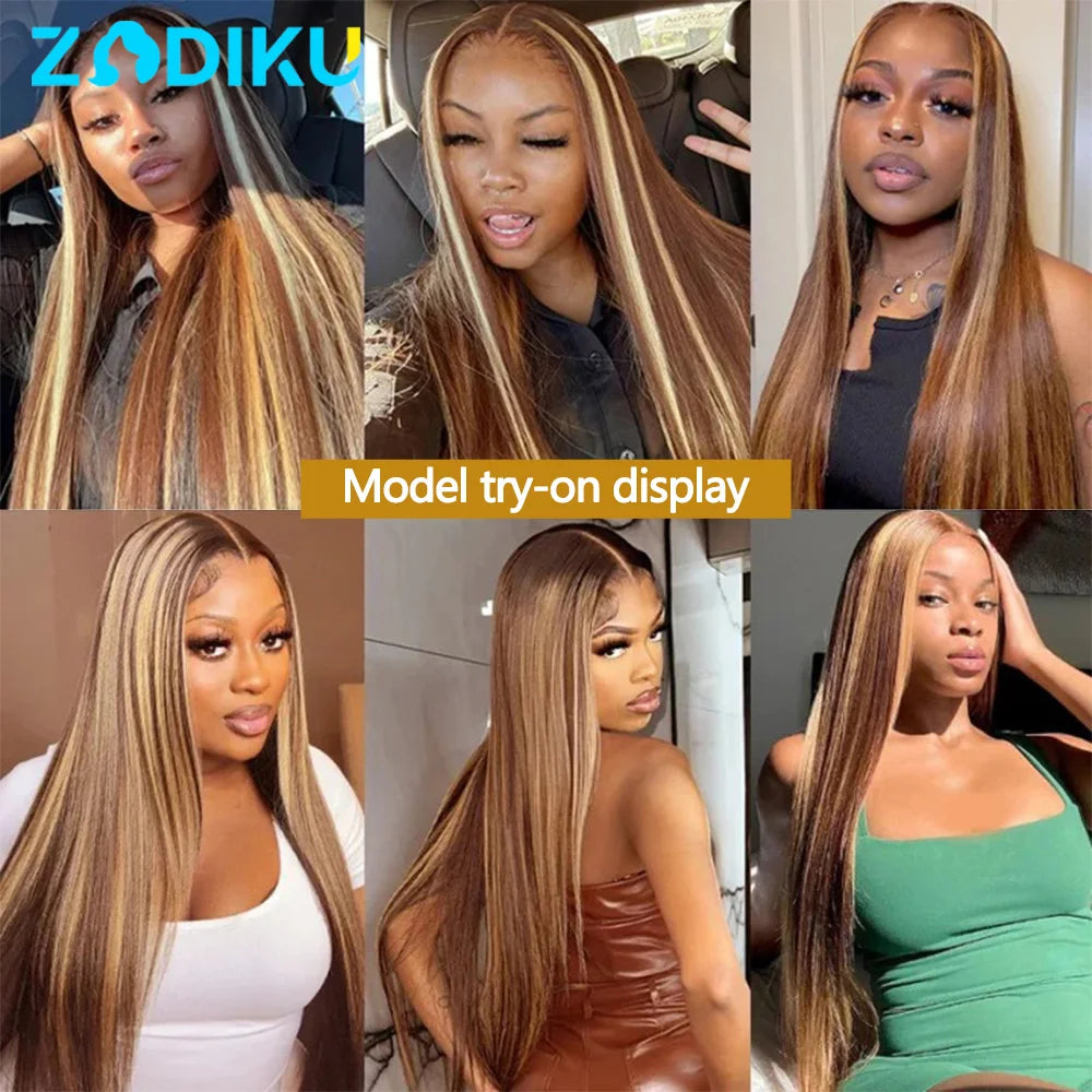 12A Highlight Bundles Human Hair P4-27 Straight Human Hair