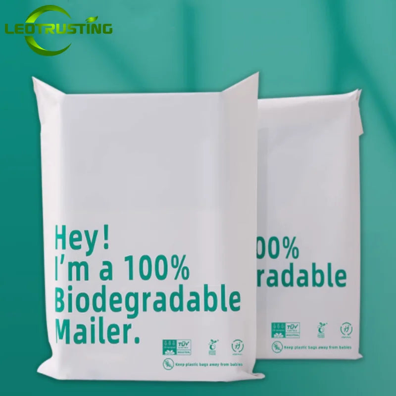 50PCS PLA+PBAT Poly Mailer Adhesive Envelope Biodegradable