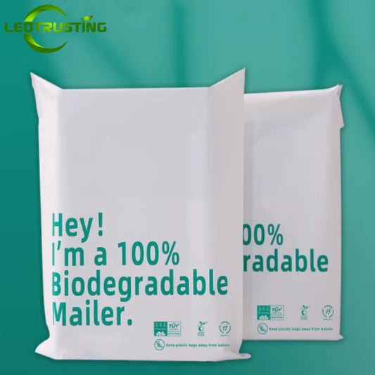 50PCS PLA+PBAT Poly Mailer Adhesive Envelope Biodegradable