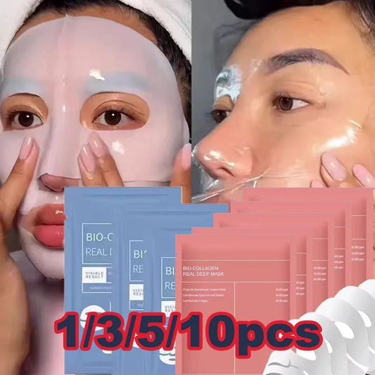 1/3/5/10PCS Bio Collagen Face Mask Anti Wrinkle Fade Face