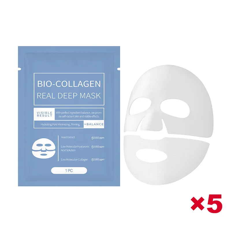 1/3/5/10PCS Bio Collagen Face Mask Anti Wrinkle Fade Face