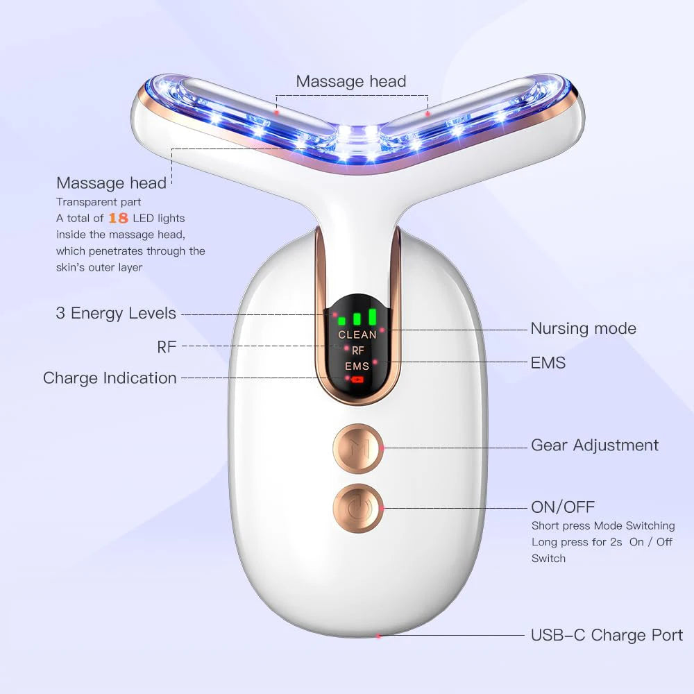 Neck Beauty Device RF Microcurrent Multifunctional Massager