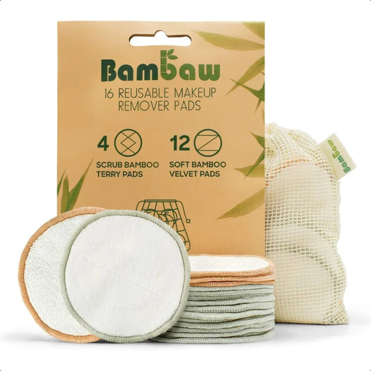 Bambaw Reusable Cotton Rounds for Face 16 Rounds