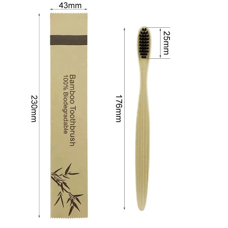 10Pcs Bamboo Toothbrush Eco Friendly Wooden Tooth Brush