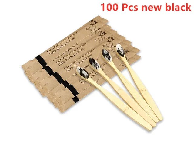 10Pcs Bamboo Toothbrush Eco Friendly Wooden Tooth Brush