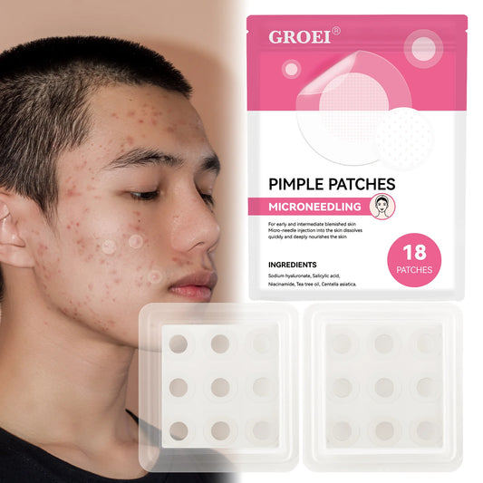 GROEI 18Pcs Microneedle Acne Patches Pimple Invisible Beauty