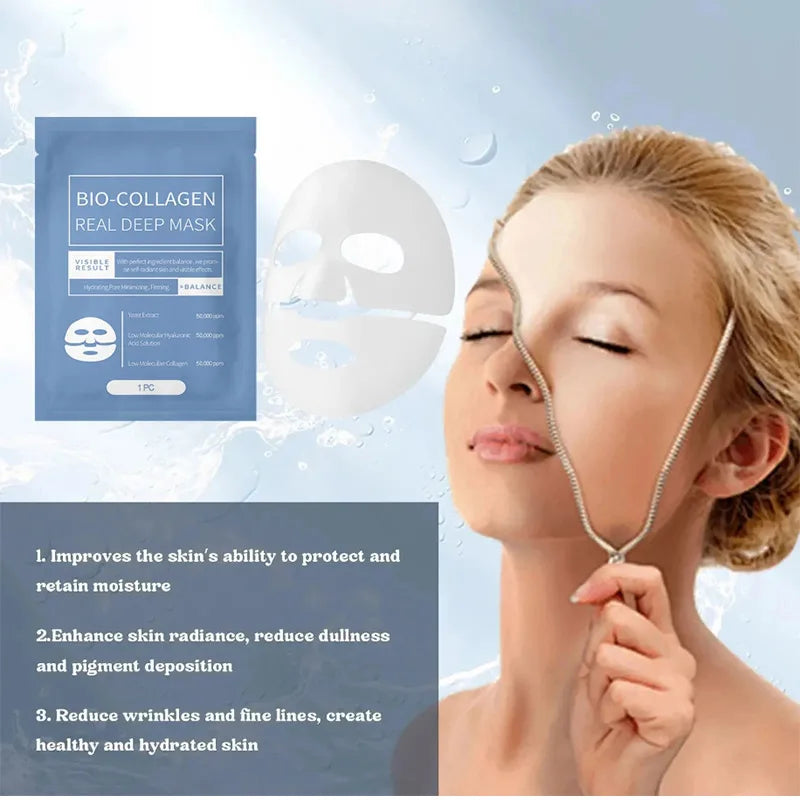 1/3/5/10PCS Bio Collagen Face Mask Anti Wrinkle Fade Face