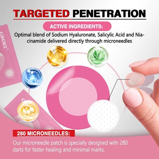 GROEI 18Pcs Microneedle Acne Patches Pimple Invisible Beauty