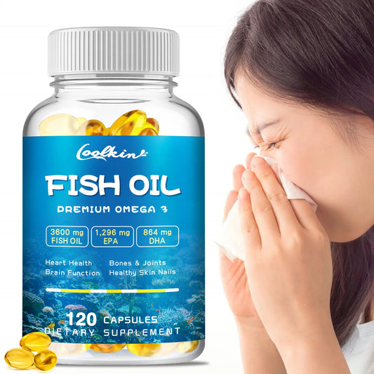 Omega-3 Fish Oil Capsules -rich in EPA, DHA - Support Brain