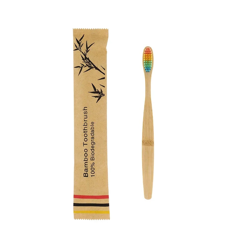 10Pcs Bamboo Toothbrush Eco Friendly Wooden Tooth Brush