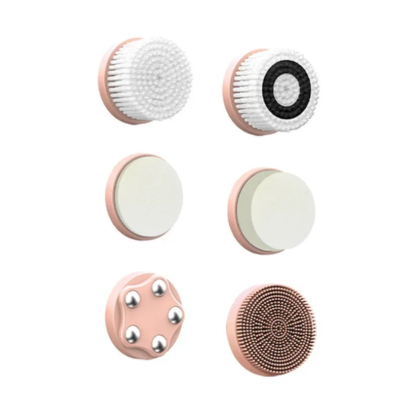 6 In 1 Electric Cleansing Brush Ultrasonic Facial Cleaner Rotating