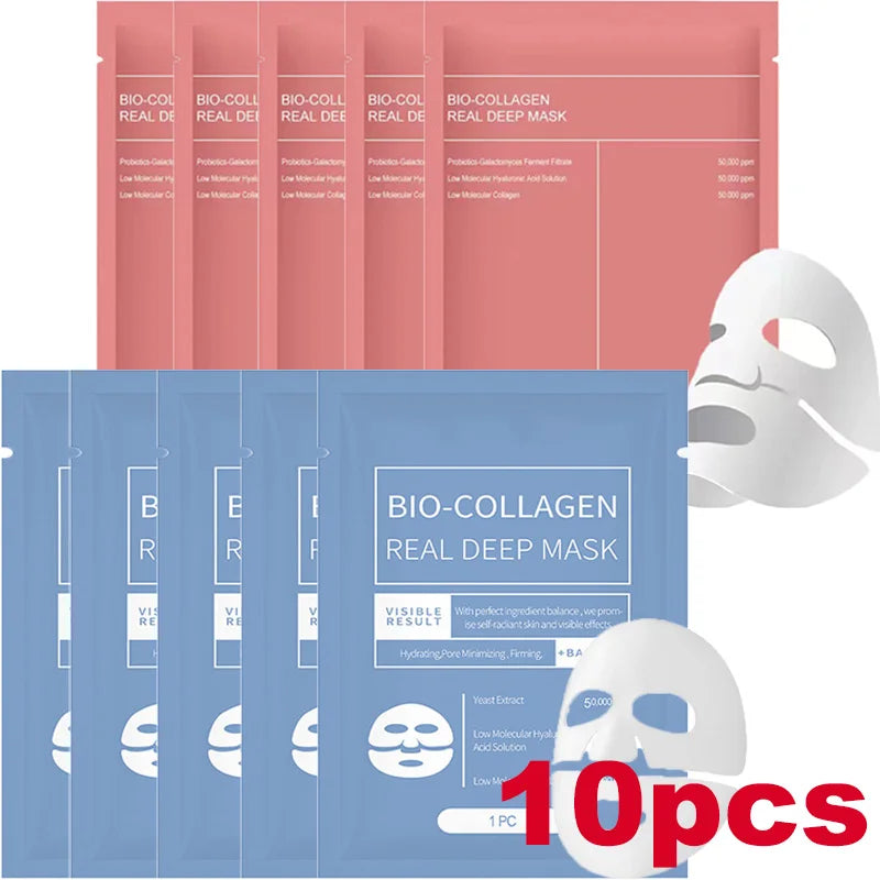 1/3/5/10PCS Bio Collagen Face Mask Anti Wrinkle Fade Face