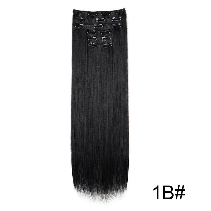 WIGSIN 6Pieces/Set Synthetic 24Inch Long Straight Hair Extension