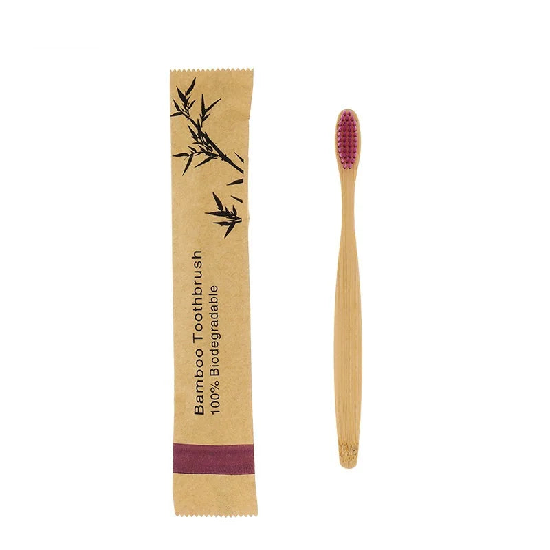 10Pcs Bamboo Toothbrush Eco Friendly Wooden Tooth Brush