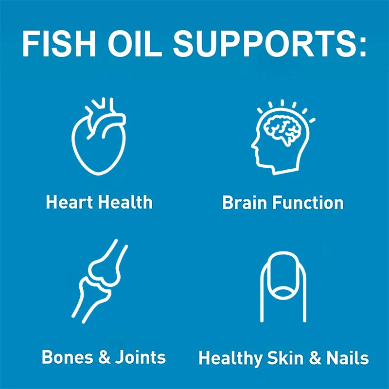Omega-3 Fish Oil Capsules -rich in EPA, DHA - Support Brain