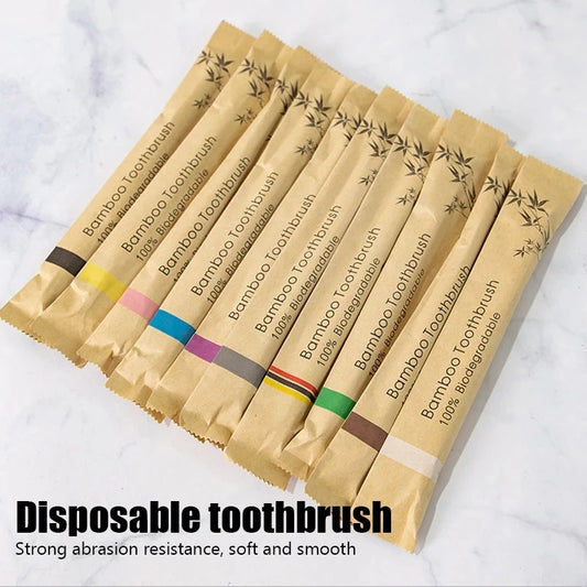 10Pcs Bamboo Toothbrush Eco Friendly Wooden Tooth Brush