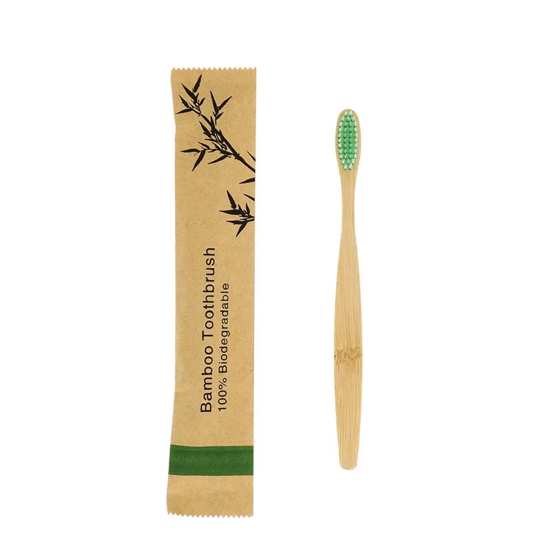 10Pcs Bamboo Toothbrush Eco Friendly Wooden Tooth Brush