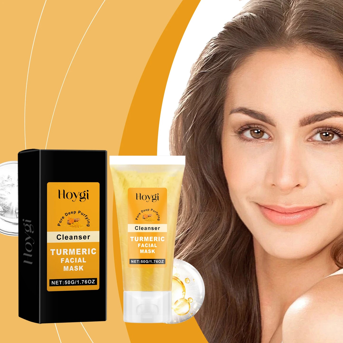 Hoygi Turmeric Facial Cleansing Set Peeling Face Mask Oil