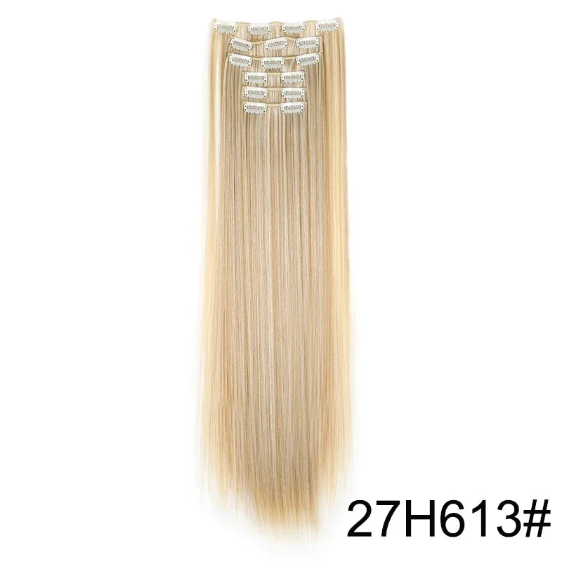 WIGSIN 6Pieces/Set Synthetic 24Inch Long Straight Hair Extension