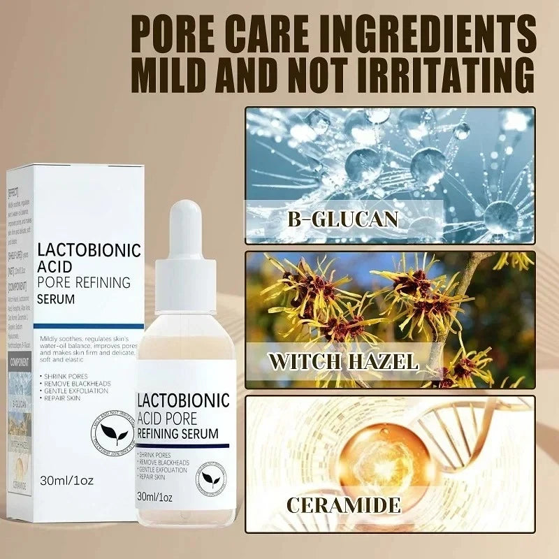 Lactobionic Acid Shrink Pores Facial Serum Fade Fine