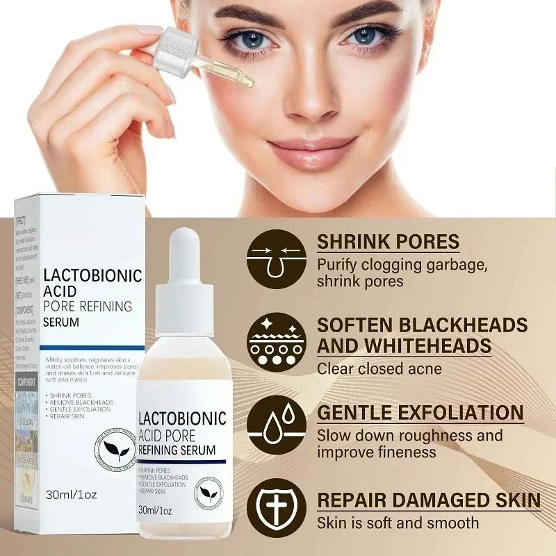 Lactobionic Acid Shrink Pores Facial Serum Fade Fine