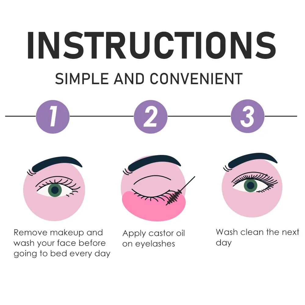 Natural Cold Pressed Castor Oil Eyelash Growth Serum