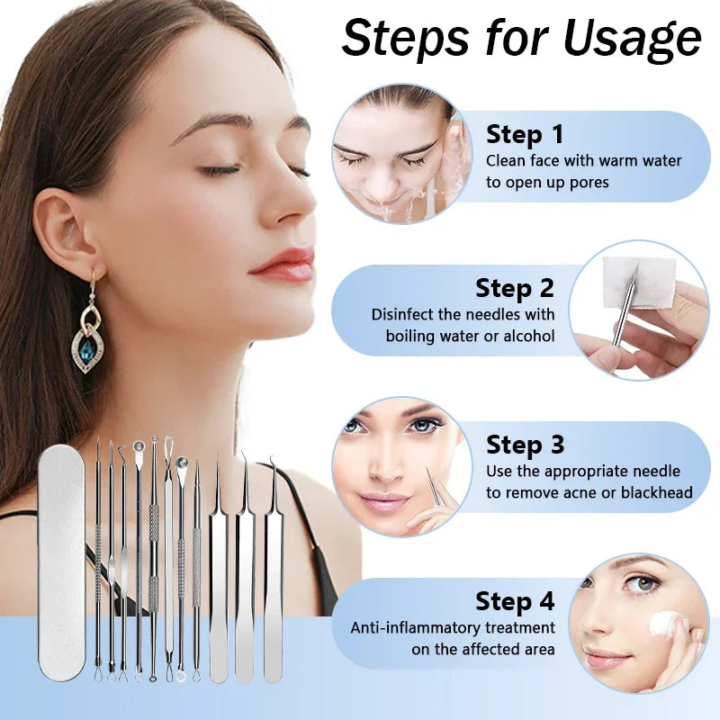 6/8/11PCS Cell Pimples Blackhead Remover Clip Ultra-fine