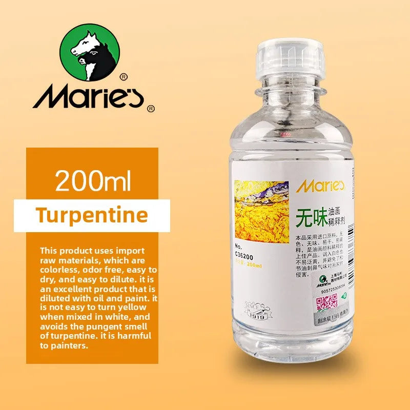 Turpentine Thinner Oil Paint Medium 200ml 500ml