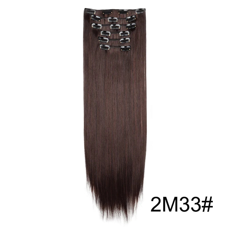 WIGSIN 6Pieces/Set Synthetic 24Inch Long Straight Hair Extension